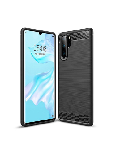 Силиконов кейс MBX Carbon, За Huawei P30 Pro, Черен