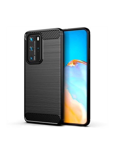 Силиконов кейс MBX Carbon, За Huawei P40 Pro, Черен