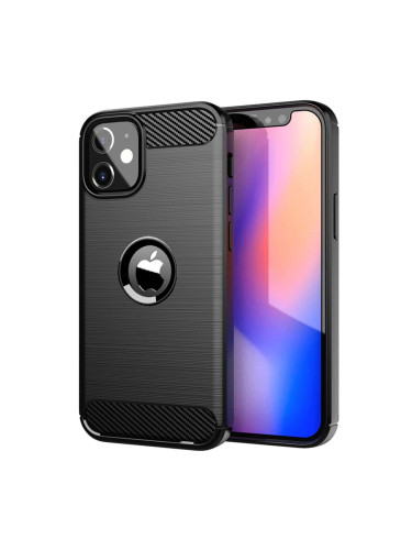 Силиконов кейс MBX Carbon, За iPhone 11 (6.1), Черен