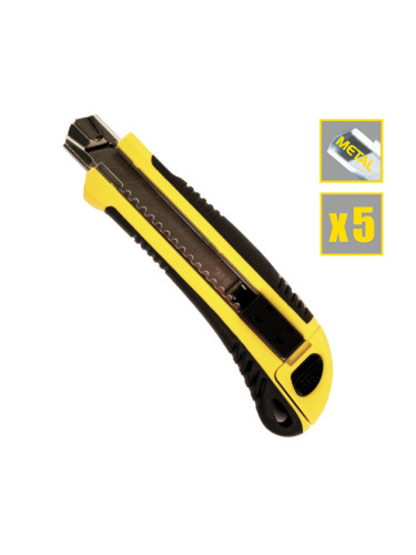 Макетен нож 18х170мм с щипка и 5 ножчета, Topmaster 370117