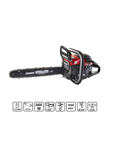 Резачка бензинова RAIDER RDP-GCS25, 3.2 к.с, 52 куб.см, 45 см шина, 0.325" верига