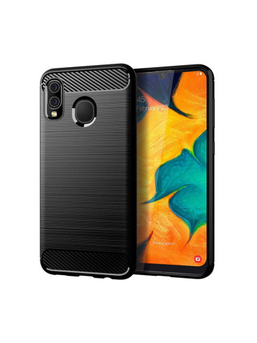 Силиконов кейс MBX Carbon, За Samsung Galaxy A20e (A202F), Черен