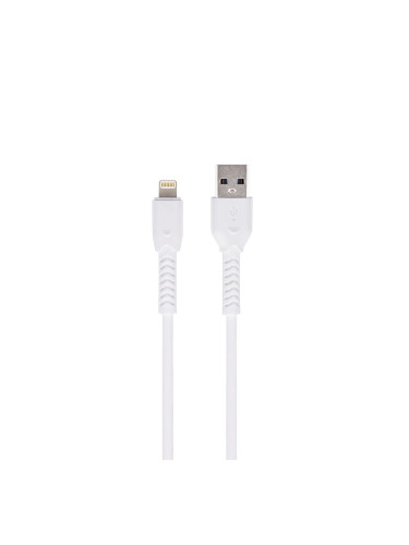 Кабел USB - Lightning, Maxlife MXUC-04 1м в кутия 3A с подсилени конектори за iPhone, Бял