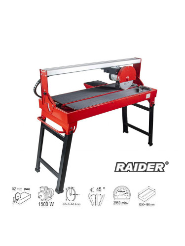Машина за плочки, електрическа, RAIDER RDP-ETC31, 1500W, 1000 мм