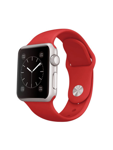 Силиконова каишка bSmart за часовник Apple iWatch 38/40/41mm, Червена