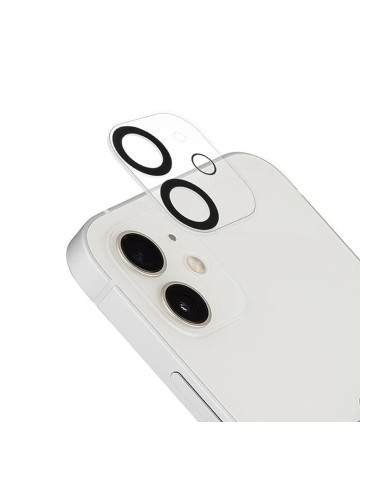 Стъклен протектор за задна камера 5D Full MBX за Apple iPhone 12 (6.1) с черни рингове, Прозрачен