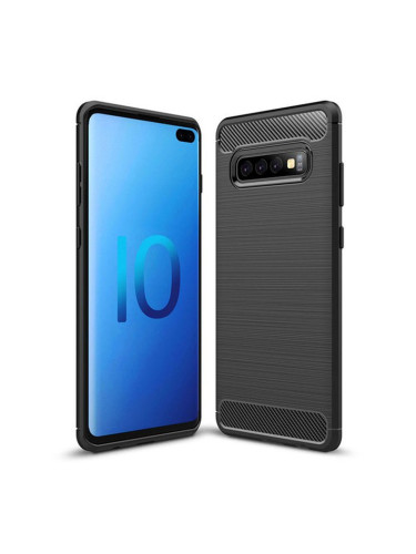 Силиконов кейс MBX Carbon, За Samsung Galaxy S10 (G973F), Черен