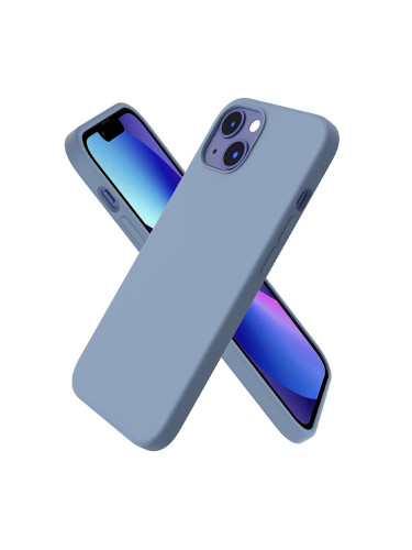 Силиконов кейс bSmart Silicone Soft Cover, За iPhone 13 (6.1), Сиво-син