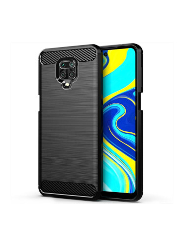 Силиконов кейс MBX Carbon, За Xiaomi Redmi Note 9S/9 Pro, Черен