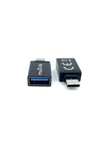 Преходник адаптер USB 3.0 към USB-C, Maxlife, Черен