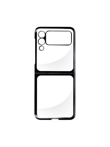 Пластмасов прозрачен кейс MBX с кант, За Samsung Galaxy Z Flip3 5G, Черен