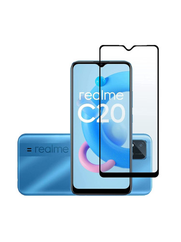 Стъклен протектор за дисплей OG paper box 5D Slim с цяло лепило, За Realme C20/C11 (2021), Черен