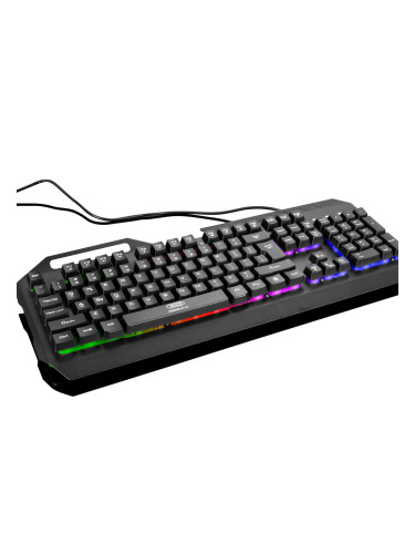 Геймърска светеща клавиатура за компютър XO KB-01, Метална, Черна
