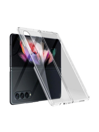 Пластмасов кейс MBX със силиконова рамка, За Samsung Galaxy Z Fold3 5G, Прозрачен
