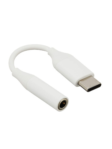 Кабел AUX HQ, 3.5мм към USB-C, В кутия, Бял/Черен