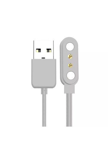 Безжично магнитно зарядно за смарт часовник/гривна MBX 18 с USB кабел, Бял