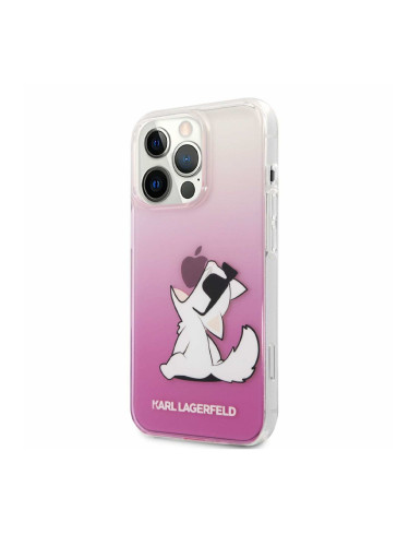 Оригинален кейс Karl Lagerfeld Choupette Fun, За iPhone 13 Pro (6.1), Розов