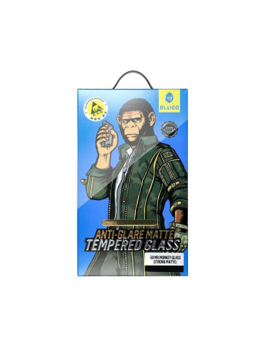 Стъклен протектор Blueo 5D Full Strong Matt с цяло лепило, За iPhone 13 (6.1), Черен