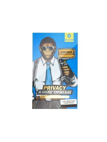 Стъклен протектор Blueo 5D Full Strong Privacy с цяло лепило, За iPhone 12/12 Pro (6.1), Черен