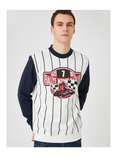 Koton Racing Print Sweatshirt Crew Neck Long Sleeve