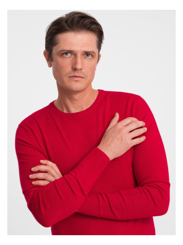 Ombre Classic men's sweater with round neckline - red