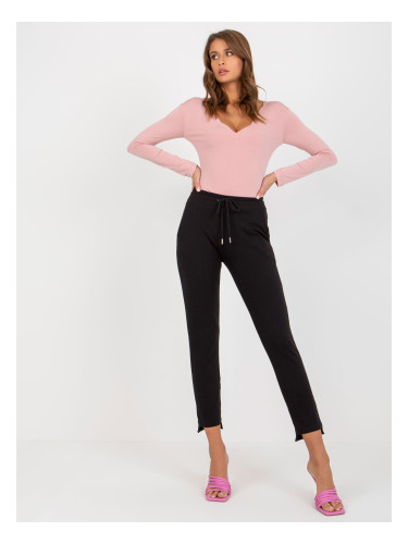 Black women's basic sweatpants with pockets