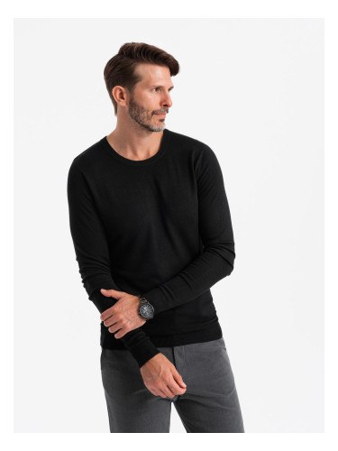 Ombre Classic men's sweater with round neckline - black