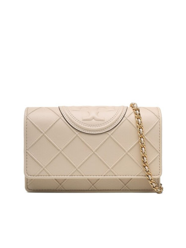 Tory Burch Дамска чанта Fleming Soft Chain Wallet 138853 Бежов