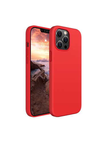 Силиконов кейс bSmart Silicone Soft Cover, За iPhone 14 Plus (6.7), Червен