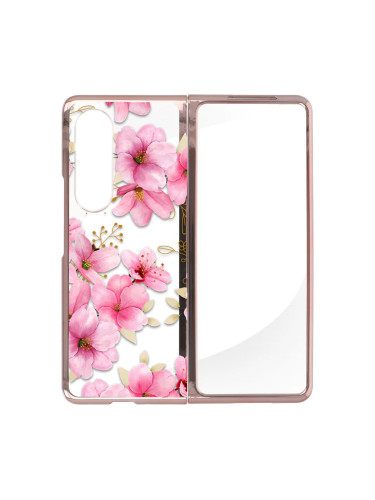 Пластмасов кейс FNX Premium Design, За Samsung Galaxy Z Fold4 5G, Многоцветен, Розови цветя