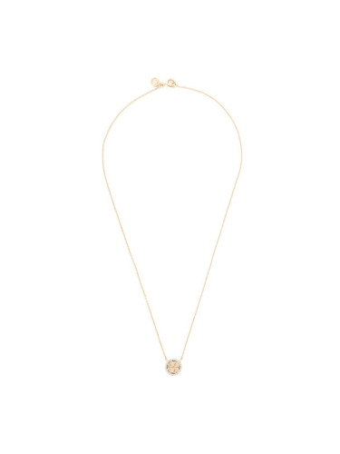 Tory Burch Колие Crystal Logo Delicate Necklace 53420 Златист