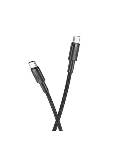 Кабел USB-C - USB-C, XO NB-Q199 1,5м плетен в кутия 100W, Черен
