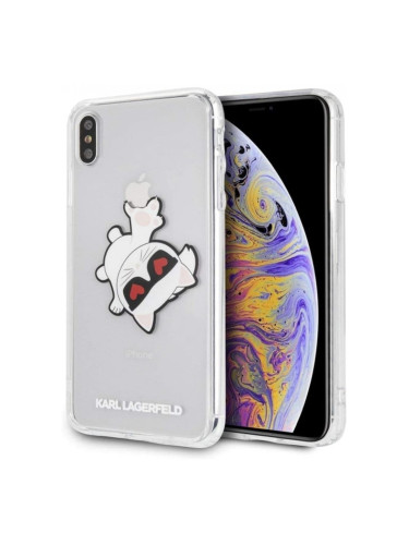 Гръб Karl Lagerfeld transparent Choupette Fun за Apple iPhone XS Max (KLHCI65CFHE)