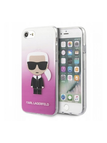 Гръб Karl Lagerfeld Gradient Ikonik Karl за Apple iPhone SE 2020 / iPhone 7 / iPhone 8, розов, KLHCI8TRDFKPI
