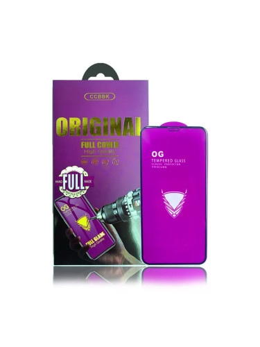Стъклен протектор OG Premium с цяло лепило, За iPhone 14 (6.1), Черен