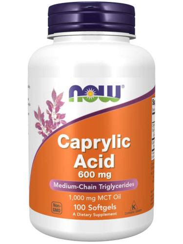 NOW - Caprylic Acid 600 МГ - 100 Дражета