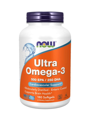 NOW - Ultra Omega-3 Fish Oil - 180 Дражета