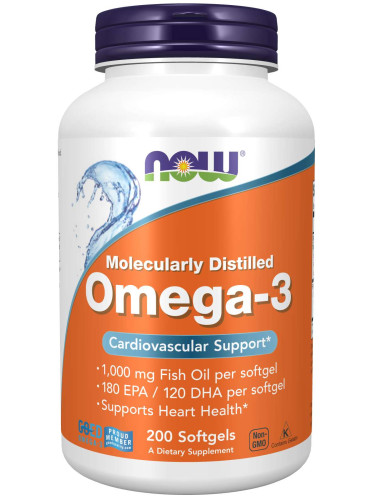 NOW - Omega-3 1000 МГ - 200 Дражета
