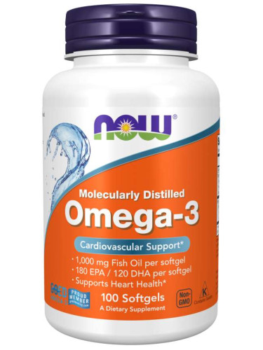 NOW - Omega-3 1000 МГ - 100 Дражета