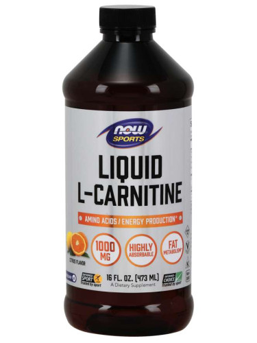 NOW - L-Carnitine Liquid Citrus - 1000 МГ (465 МЛ)