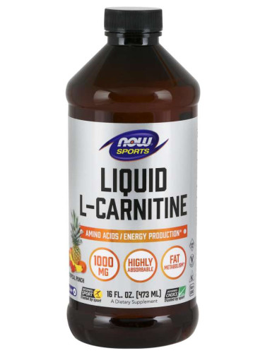 NOW - L-Carnitine Liquid Tropical Punch - 1000 МГ (465 МЛ)