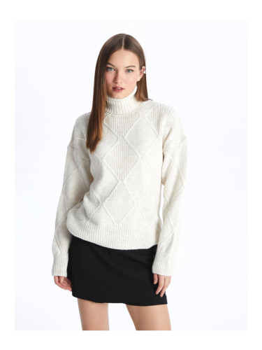 LC Уайкики поло самостоятелно шарени дълъг ръкав дамски трикотаж пуловер