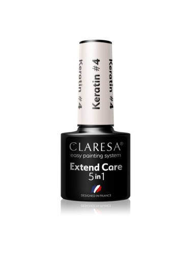 Claresa Extend Care 5 in 1 Keratin основен лак за нокти с гел с подхранващ ефект цвят #4 5 гр.