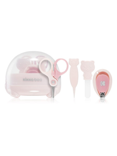 Kikkaboo Baby Manicure Set Bear комплект за маникюр за деца от раждането им Pink 1 бр.