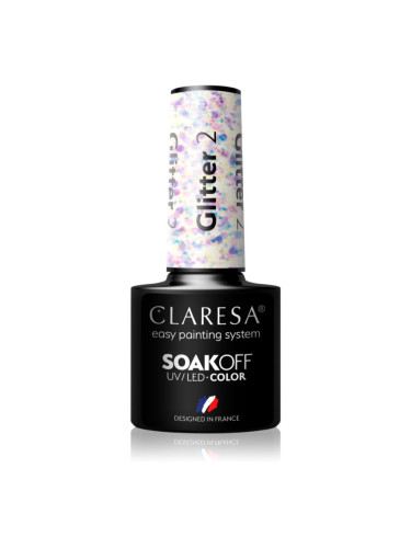Claresa SoakOff UV/LED Color Glitter гел лак за нокти цвят 2 5 гр.