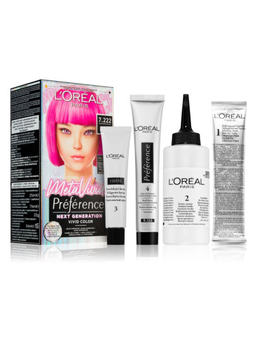 L’Oréal Paris Préférence Meta Vivids полу-перманента боя за коса цвят 7.222 Meta Pink 1 бр.