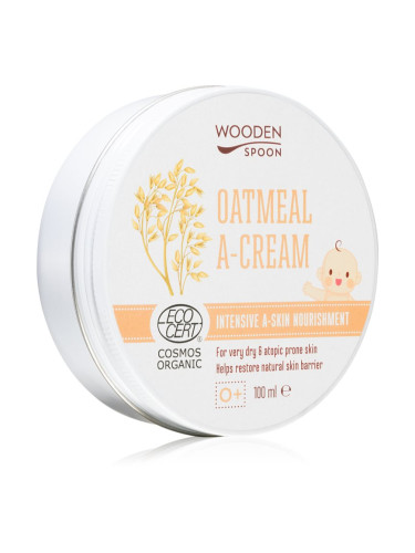 WoodenSpoon Oatmeal A-Cream подхранващ успокояващ крем за суха към атопична кожа 100 мл.