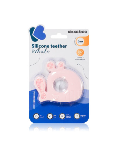 Kikkaboo Silicone Teether Whale гризалка Pink 1 бр.