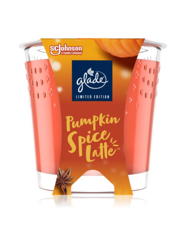 GLADE Pumpkin Spice Latté ароматна свещ с аромат Fresh Pumpkin, Caramel, Rich Spice 129 гр.