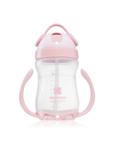 Kikkaboo Sippy Cup with a Straw чаша със сламка 12 m+ Pink 300 мл.